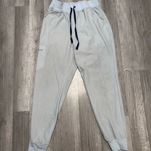 Figs heathered light blue joggers and top